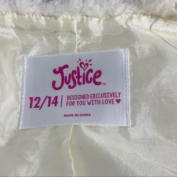 Justice Faux Fur Christmas Vest Front Hook Closure 12/14 - Picture 4 of 9